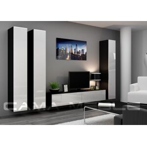 CAMA MEBLE Obývacia stena VIGO 1 Farba: čierna/biela