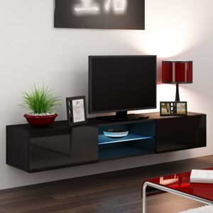 CAMA MEBLE Nástenný TV stolík VIGO 180 GLASS Farba: čierna