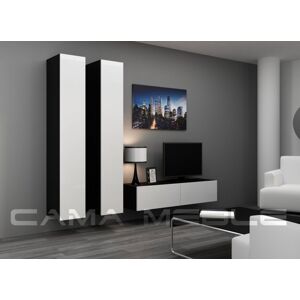 CAMA MEBLE Obývacia stena VIGO 9 Farba: čierna/biela