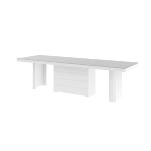HUBERTUS Jedálenský stôl KOLOS MAT 140 cm Farba: sivá/biela