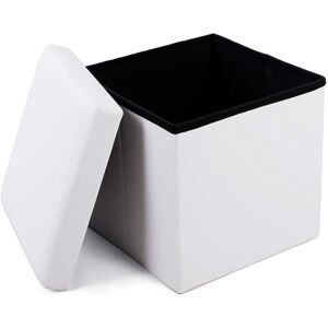 SONGMICS Úložný sedací box čalúnený skladacie 38x38 cm biely