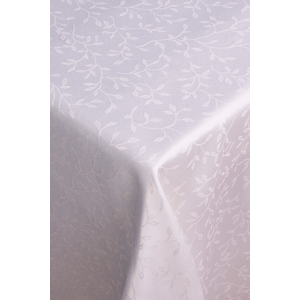 KONSIMO Biely obrus FRIDO so vzorom, 140 x 220 cm