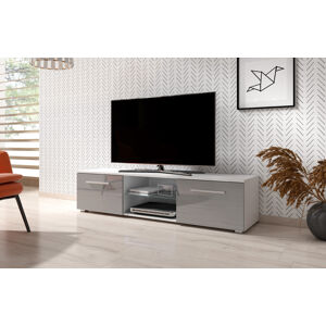 VIVALDI TV stolík MOON 140 2K, biely/sivý vysoký lesk