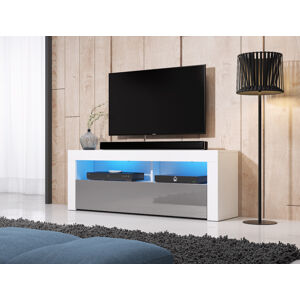 VIVALDI TV stolík MEX 140 cm biely/sivý s LED osvetlením