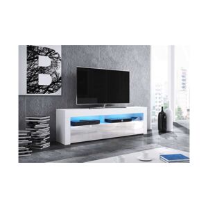 VIVALDI TV stolík MEX 140 cm, biely, s LED osvetlením