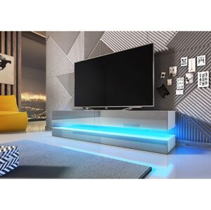 VIVALDI TV stolík FLY biely/sivý s LED osvetlením