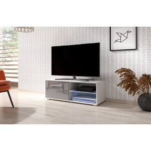 VIVALDI TV stolík MOON 100 cm biely/sivý s LED osvetlením