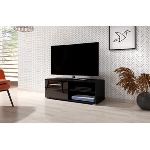 VIVALDI TV stolík MOON 100 cm čierny/čierny lesk