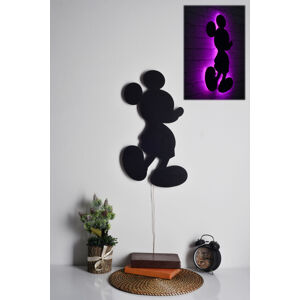 ASIR Nástenná dekorácia s LED podsvietením MICKEY MOUSE fialová 30 cm
