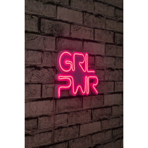 ASIR Nástenná dekorácia s LED podsvietením GRL PWR ružová 36 cm