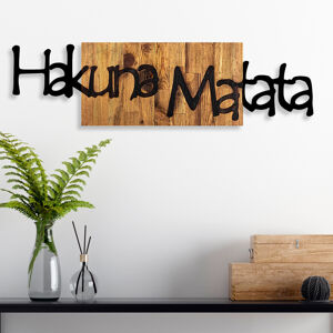 ASIR Kovová dekorácia na stenu HAKUNA MATATA 108 cm drevo