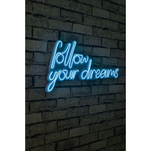 ASIR Dekoratívny nápis FOLLOW YOUR DREAMS s LED podsvietením modrá