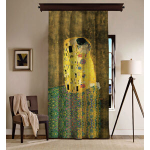 ASIR Dekoratívny záves POLIBEK GUSTAV KLIMT 140 x 260 cm polyester