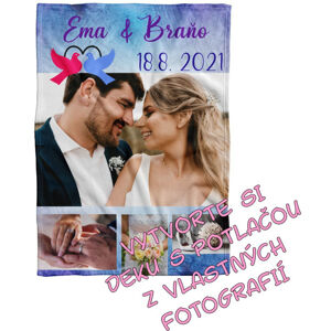 Deka Maxi s neobmedzeným počtom fotografií, textov, farieb 360g/m² 140x200 cm k rozlúčke a svadbe