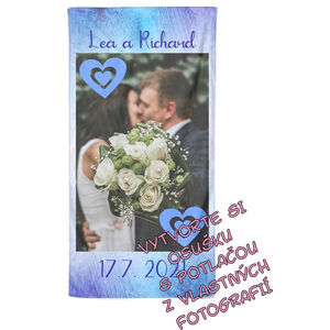 Osuška 70x140cm s neobmedzeným počtom fotografií, textov, farieb k rozlúčke a svadbe