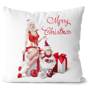 Vankúš Merry Christmas – Sexy Lady (Veľkosť: 55 x 55 cm)
