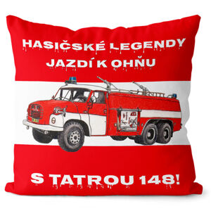 Vankúš Hasičské legendy – Tatra 148 (Veľkosť: 55 x 55 cm)