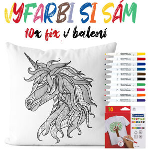 Vankúšik na vyfarbenie Unicorn (Velikost polštáře: 55 x 55 cm)