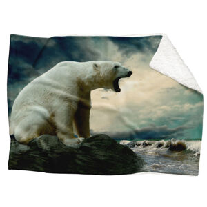 Deka Ľadový medveď  (Rozmer: 200 x 140 cm, Podšitie baránkom: ÁNO)