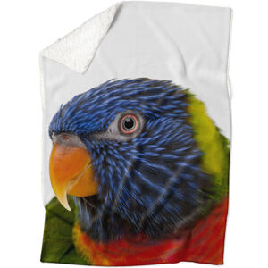 Deka Farebný papagáj (Rozmer: 150 x 120 cm, Podšitie baránkom: ÁNO)