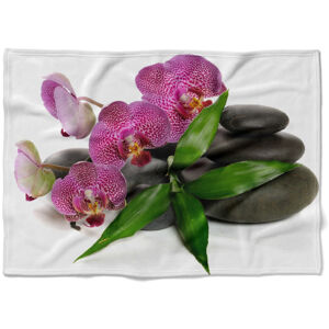 Deka Orchidea na kameňoch (Rozmer: 150 x 120 cm, Podšitie baránkom: NE)