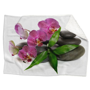 Deka Orchidea na kameňoch (Rozmer: 200 x 140 cm, Podšitie baránkom: ÁNO)
