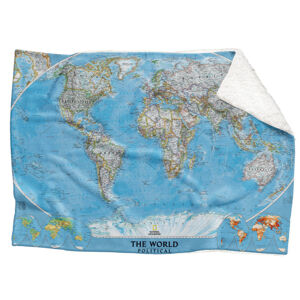 Deka Mapa sveta (Rozmer: 150 x 120 cm, Podšitie baránkom: ÁNO)